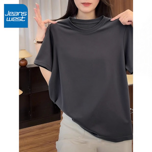 无袖 KYV真维斯纯棉短袖 宽松休闲大码 夏季 小个子上衣 t恤女2026新款