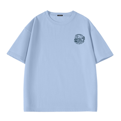 GV真维斯冰川蓝短袖t恤男夏季潮流重磅纯棉半袖2024新款运动半袖B