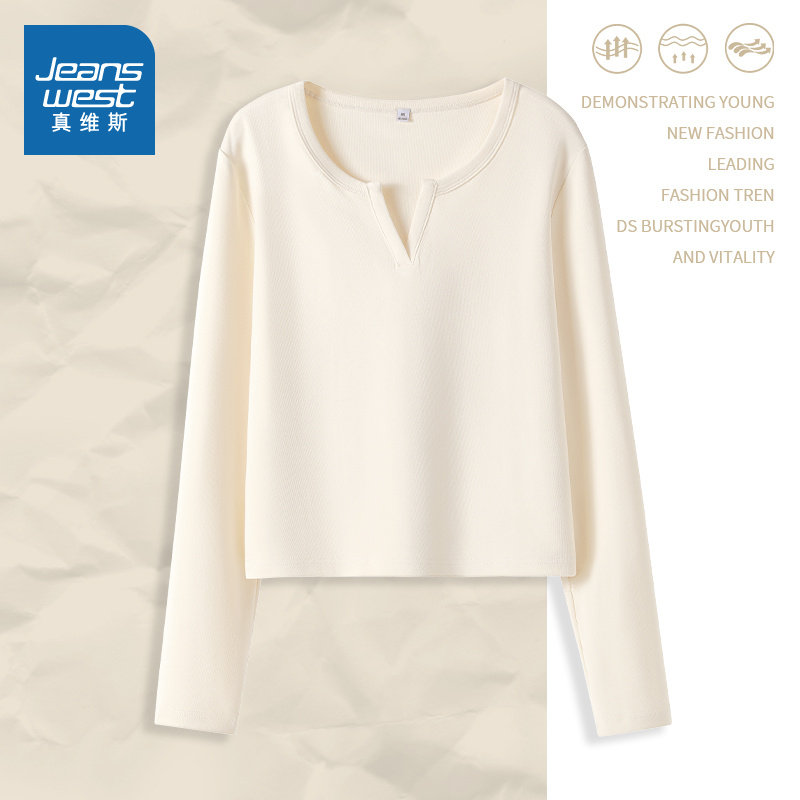 JR真维斯慵懒风长袖T恤女女装