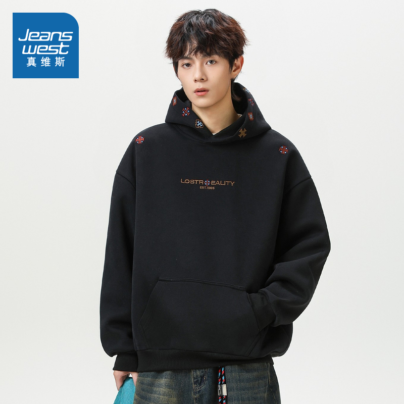 真维斯男装民族风刺绣潮流卫衣