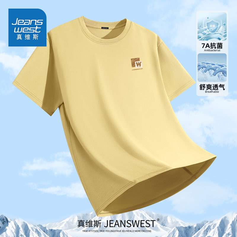 真维斯短袖男款夏季抗菌亲肤t恤
