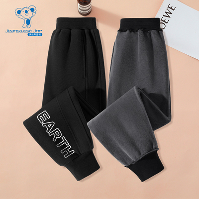 真维斯男童保暖薄绒束脚卫裤