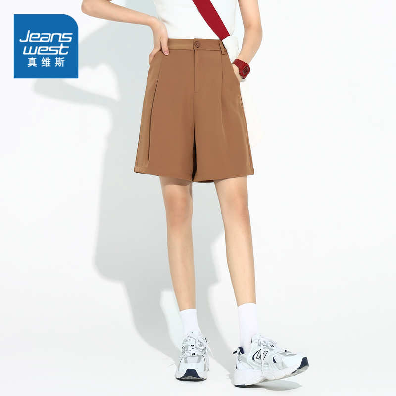 LY真维斯女装西装短裤 夏季休闲裤 夏装女式休闲薄款宽松五分裤女