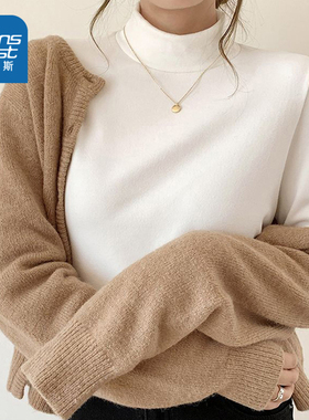 KPP真维斯女装秋季cleanfit半高领保暖秋冬款休闲内搭长袖打底衫