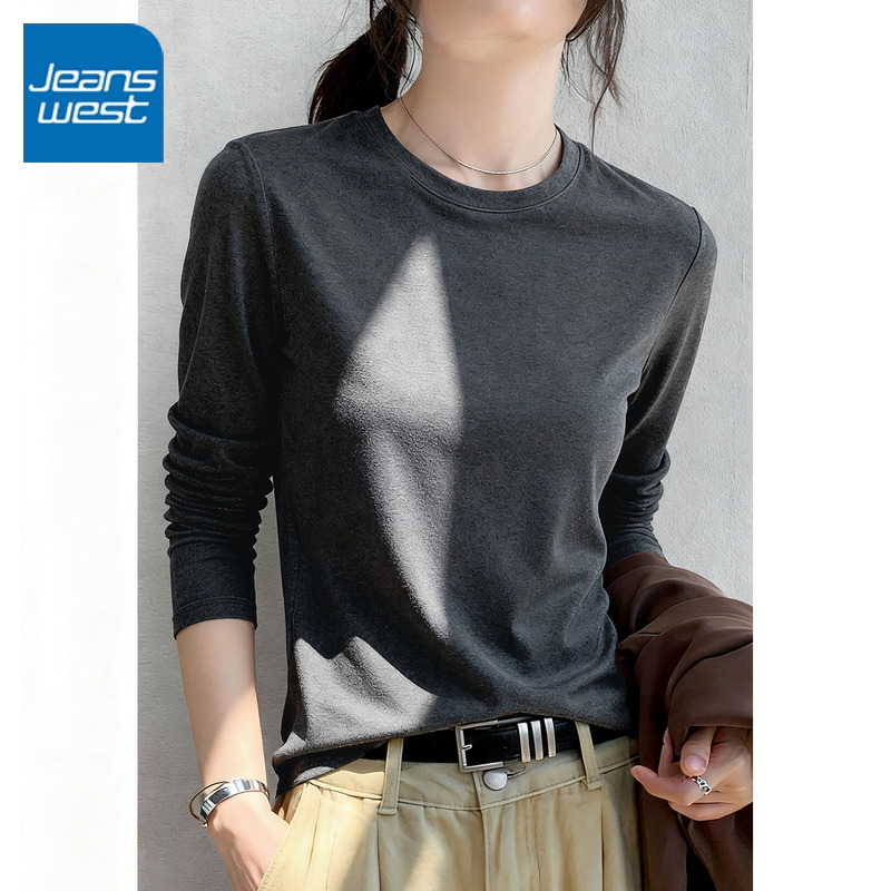 真维斯薄绒打底T恤女2025新款