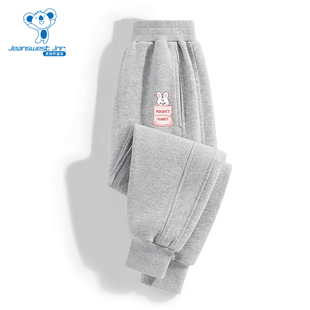 460g棉羊羔绒双切线可爱兔子印花卫裤 JU真维斯女童2025冬季 新款