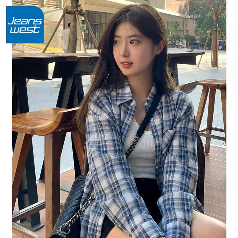 NOA真维斯格纹衬衫女2026新款韩系慵懒格子长袖衬衣chic宽松外套,女装/女士精品,衬衫,淘宝优惠券,粉丝福利购,淘宝优惠卷