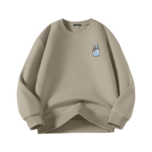 GV真维斯圆领卫衣男士2024秋季新款重磅大码青少年宽松早秋上衣B