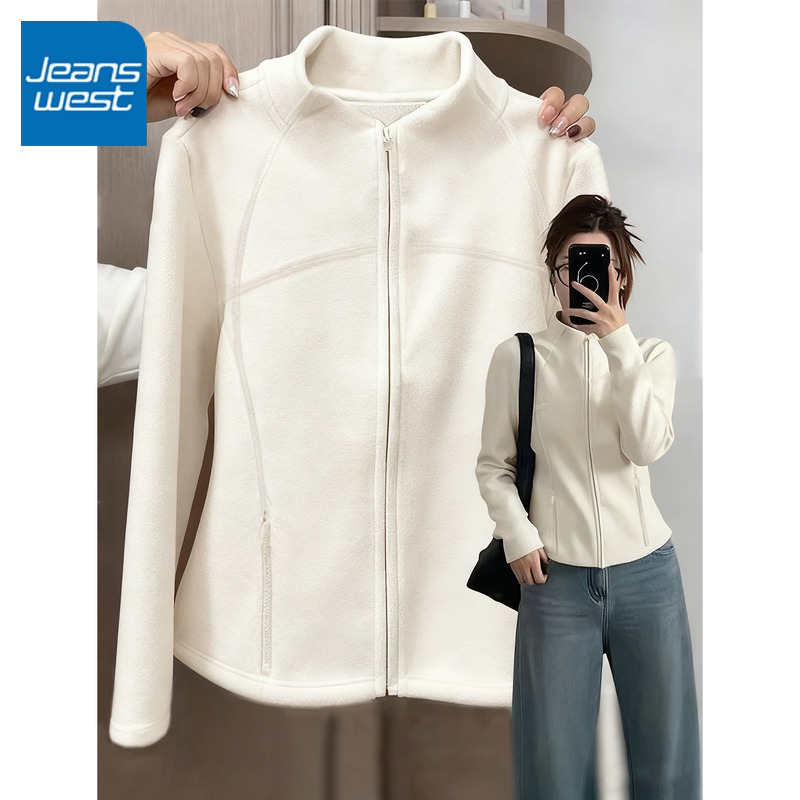 真维斯立领双面绒外套女2025新款