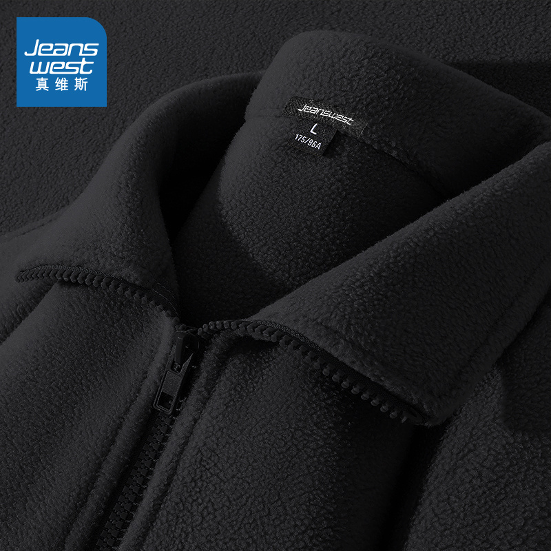 真维斯双面摇粒绒夹克男冬季
