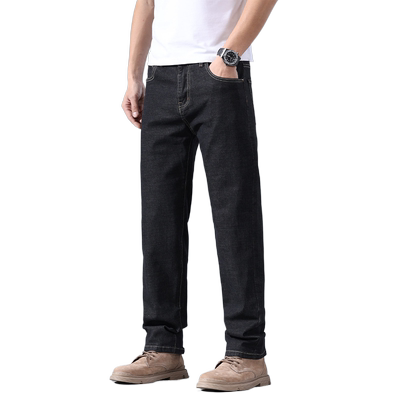 真维斯直筒黑色牛仔裤