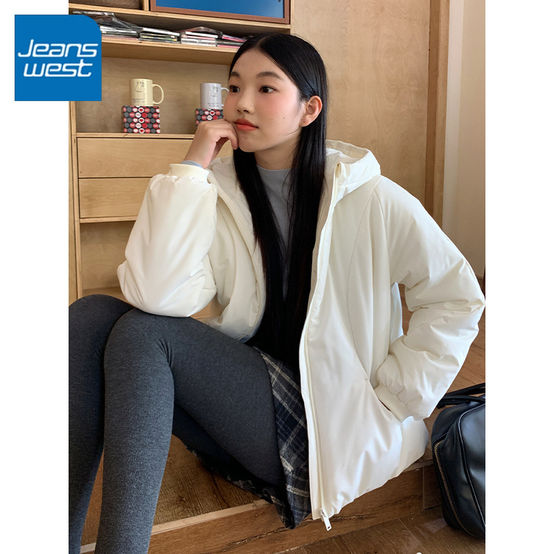 KYV真维斯连帽棉服女冬新款轻薄保暖休闲百搭面包服加厚棉衣外套