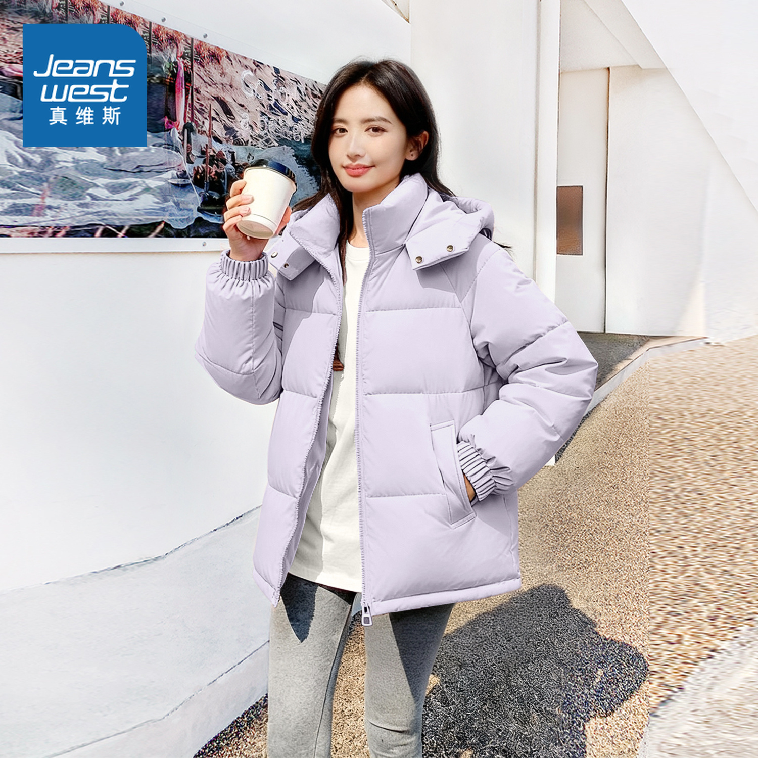 2025流行气质漂亮保暖连帽棉服女