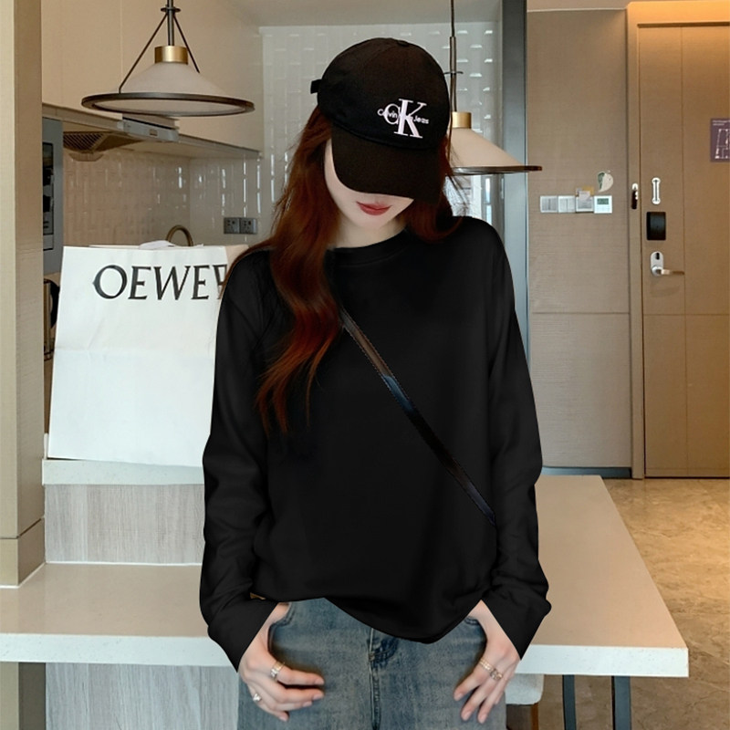 NOW真维斯纯棉黑色长袖t恤女2026新款春季可外穿内搭打底衫上衣,女装/女士精品,T恤,淘宝优惠券,粉丝福利购,淘宝优惠卷