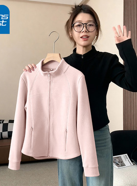 KYV真维斯摇粒绒外套女秋冬款2025新款加厚冲锋衣内胆立领抓绒衣