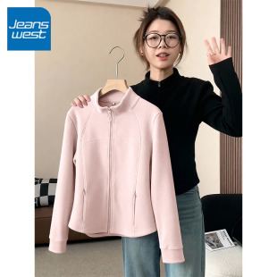 KYV真维斯摇粒绒外套女秋冬款 加厚冲锋衣内胆立领抓绒衣 2025新款