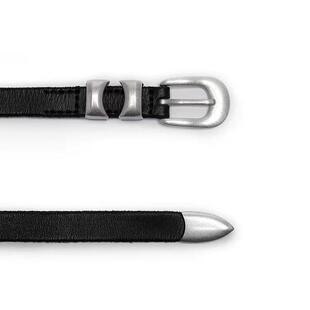 CGYYDS 2024银白双扣 2.5cm头层牛皮做旧哑光镀银扣头复古皮带