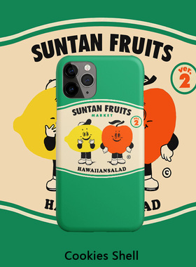 复古水果 手机壳亮面磨砂硬壳iPhoneX 67plus半全包