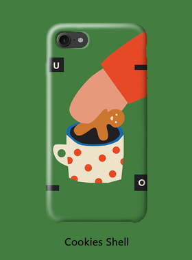 “扭一扭 舔一舔 泡一泡”饼干手机壳磨砂硬壳iPhoneX 6s plus 7