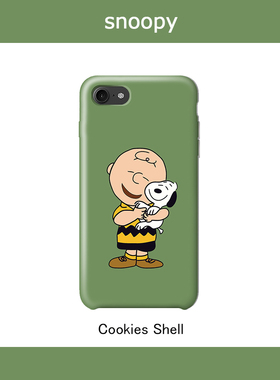 Cookies Shell抱抱史努比 手机壳磨砂硬壳iphoneX 6 7plus半全包
