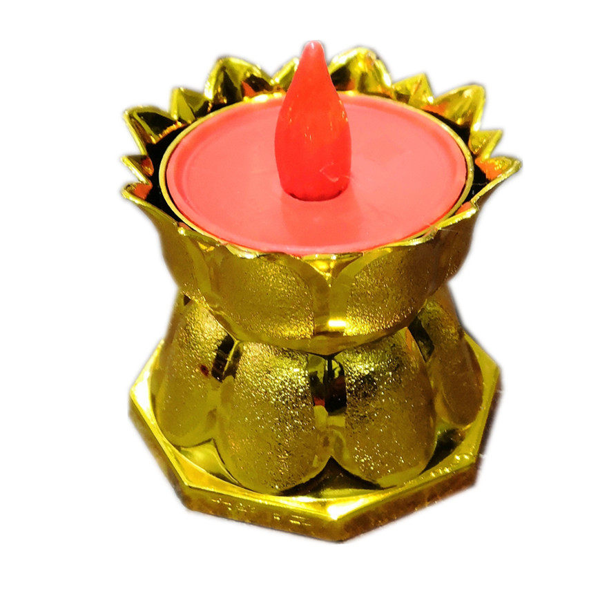LED电蜡烛莲花长明佛前供拜佛观音祭祀神堂用品宝莲荷花灯送电池