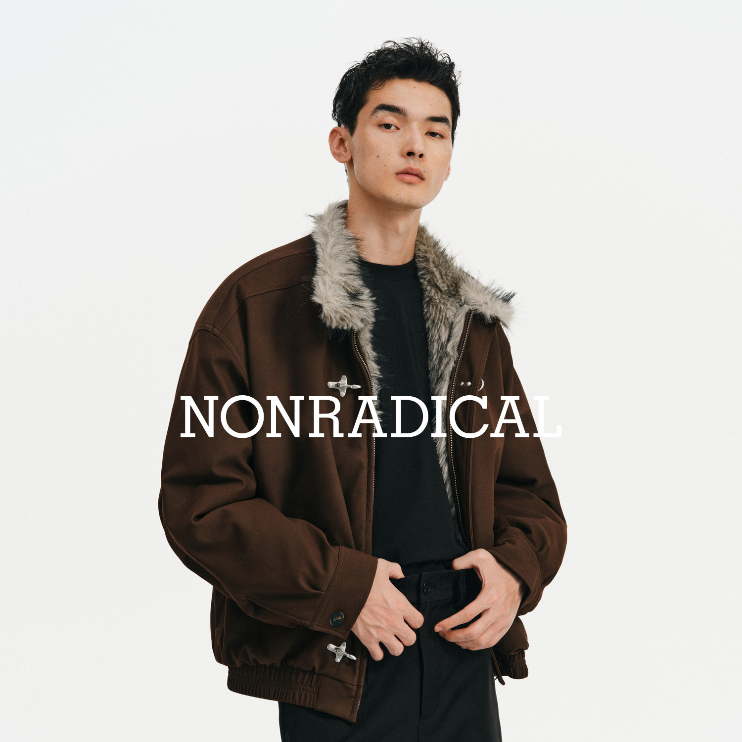 「仿貂毛」飞机扣毛领复古夹克 NONRADICAL