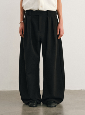 NONRADICAL（NR）树纹打褶廓形西裤