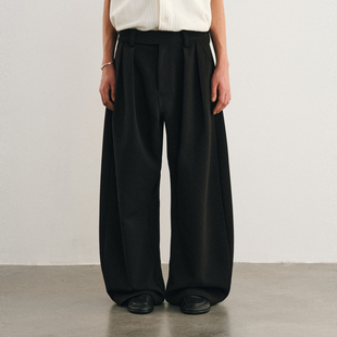 NONRADICAL（NR）树纹打褶廓形西裤