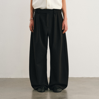 NONRADICAL（NR）树纹打褶廓形西裤