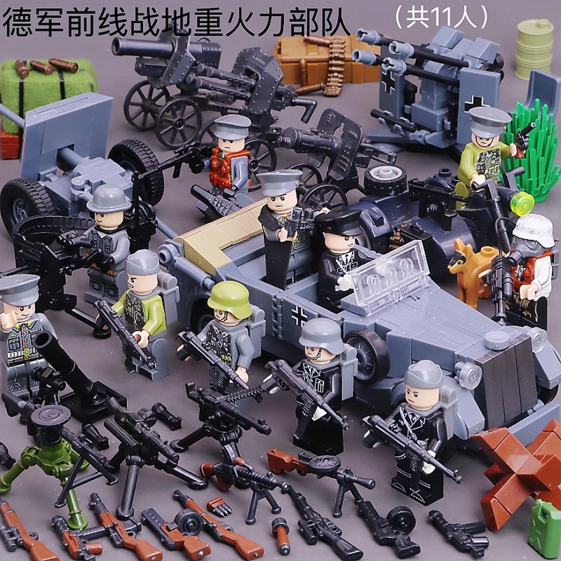 二战大炮坦克卡车益智积木