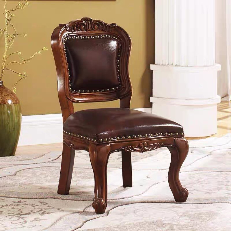 美式实木小凳子家用客厅板凳矮凳欧式儿童靠背小椅子皮坐墩换鞋凳