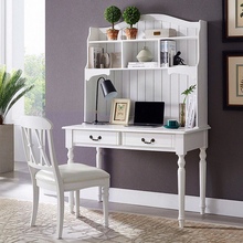 美式实木书桌组合家用书柜一体桌卧室电脑桌儿童轻奢写字台经济型