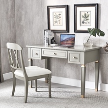 美式轻奢实木书桌学生家用现代简约卧室梳妆台写字书房学习电脑桌