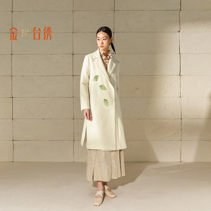 金台绣雅致中式刺绣风衣非遗刺绣匠心工艺优雅秋季新款J36792