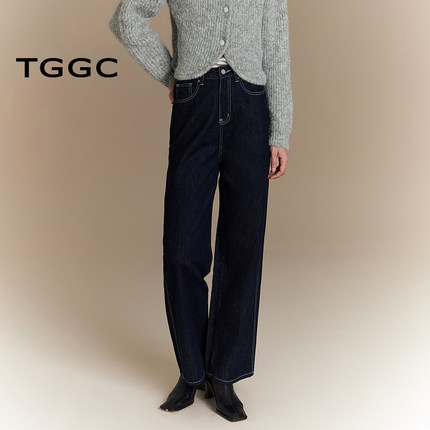 台绣直筒女仔裤女立体明线缝制大口袋简约耐磨休闲裤秋款P37223