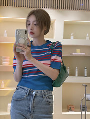 Real Price vintage contrast stripe thin T-shirt