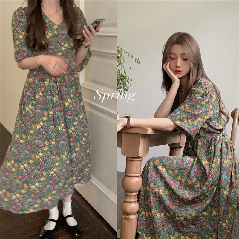 Real price chic retro Long Floral Dress
