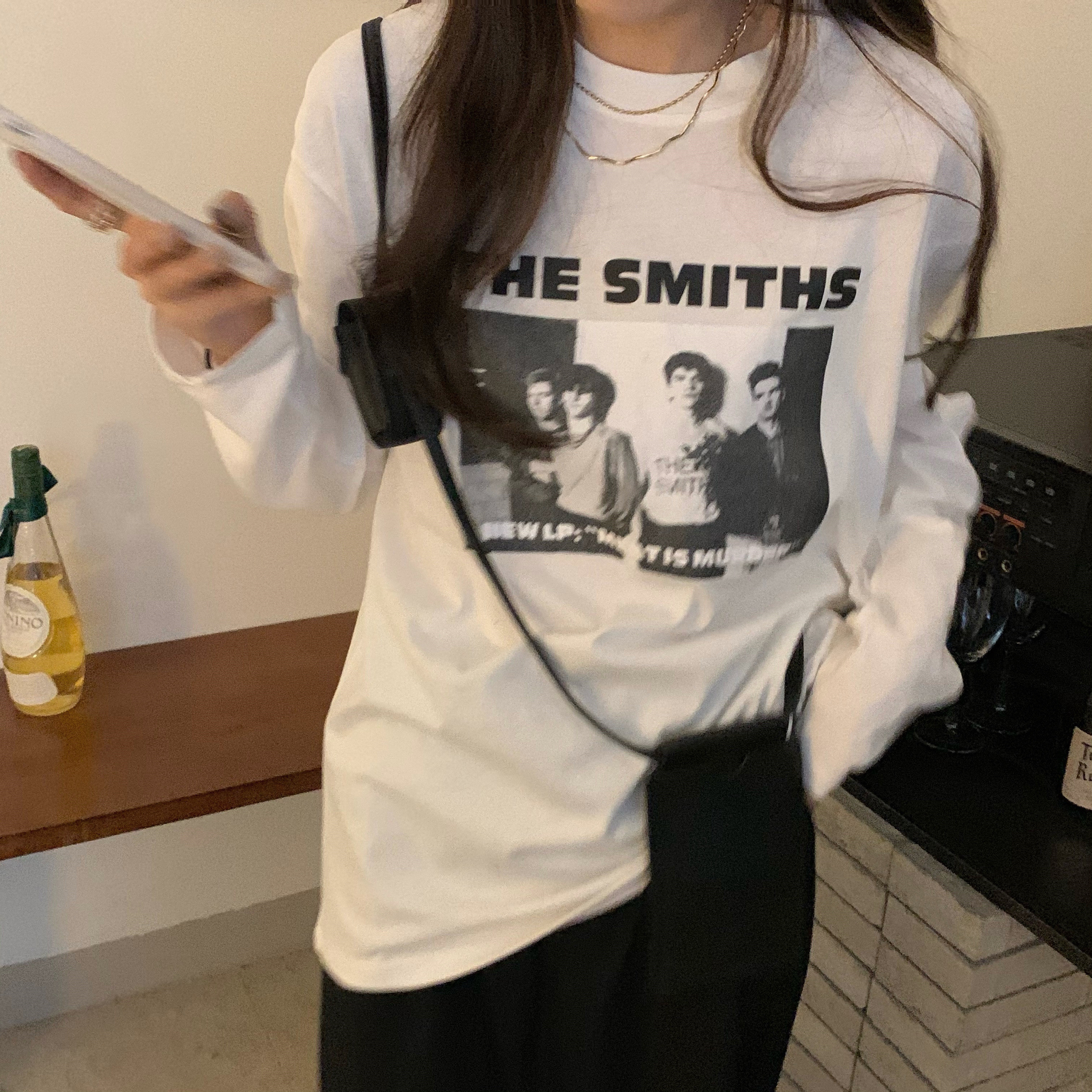 Early spring new base print loose and thin t