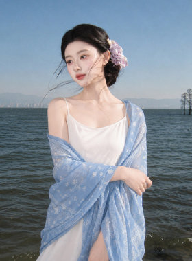 云南大理丽江旅游披肩外搭配裙子