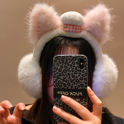 可爱猫耳朵毛绒耳罩防寒保暖