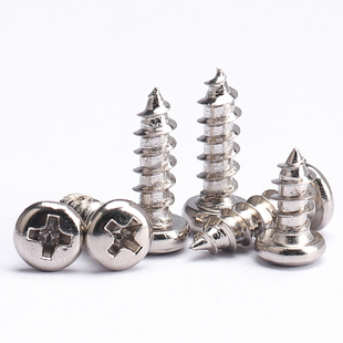 吉吉星PA碳钢高强度镀镍圆头木牙自攻螺丝钉十字盘头M1M2M3M4M5M6