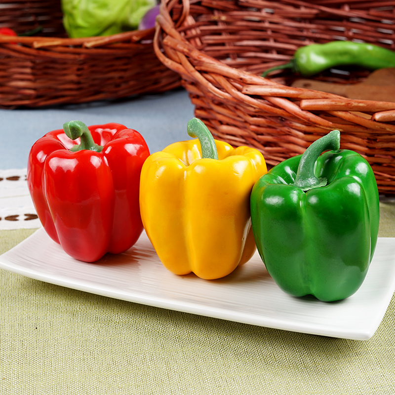 仿真果蔬菜模型道具假牛角辣椒摆件玩道具冰箱橱柜样板房装饰摆件
