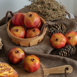 仿真水果加重假石榴模型样板房厨房软装 橱窗摆件美食摄影拍摄道具