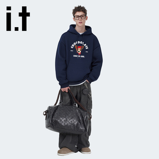 it:CHOCOOLATE美式宽松休闲连帽卫衣加绒加厚秋冬帽衫情侣上衣潮