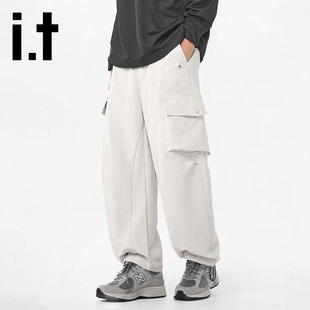it:CHOCOOLATE男士工装裤秋冬加厚休闲裤子2025新款宽松直筒长裤