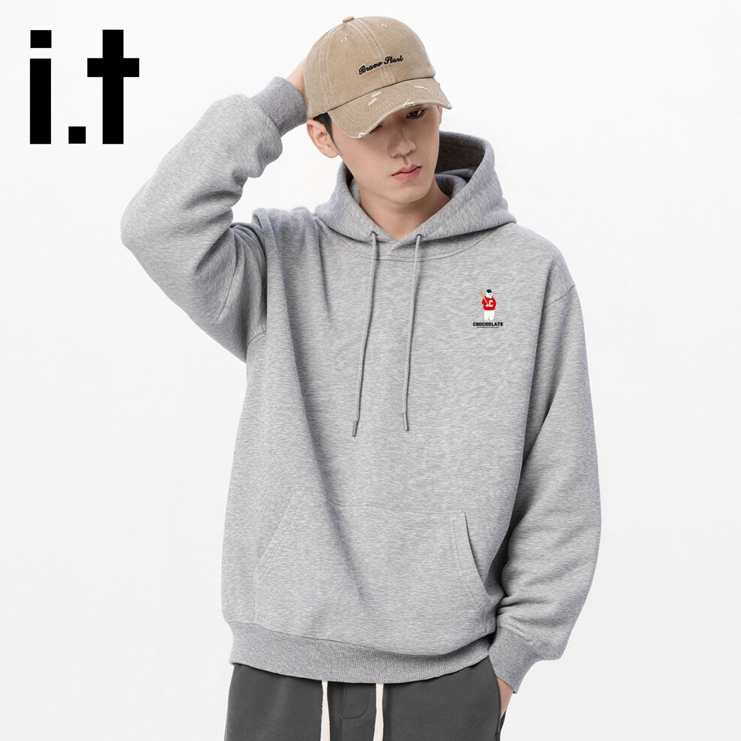 潮牌美式连帽卫衣外套男女款