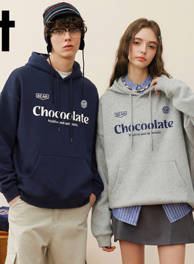 it:CHOCOOLATE宽松连帽情侣卫衣2026春秋新款套头帽衫潮上衣外套