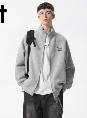 it:CHOCOOLATE开衫立领卫衣男2026春季新款宽松休闲情侣外套上衣