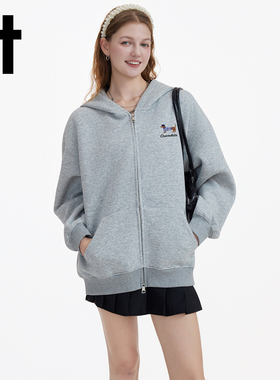 it:CHOCOOLATE美式重磅连帽开衫卫衣女2026新款宽松休闲外套上衣