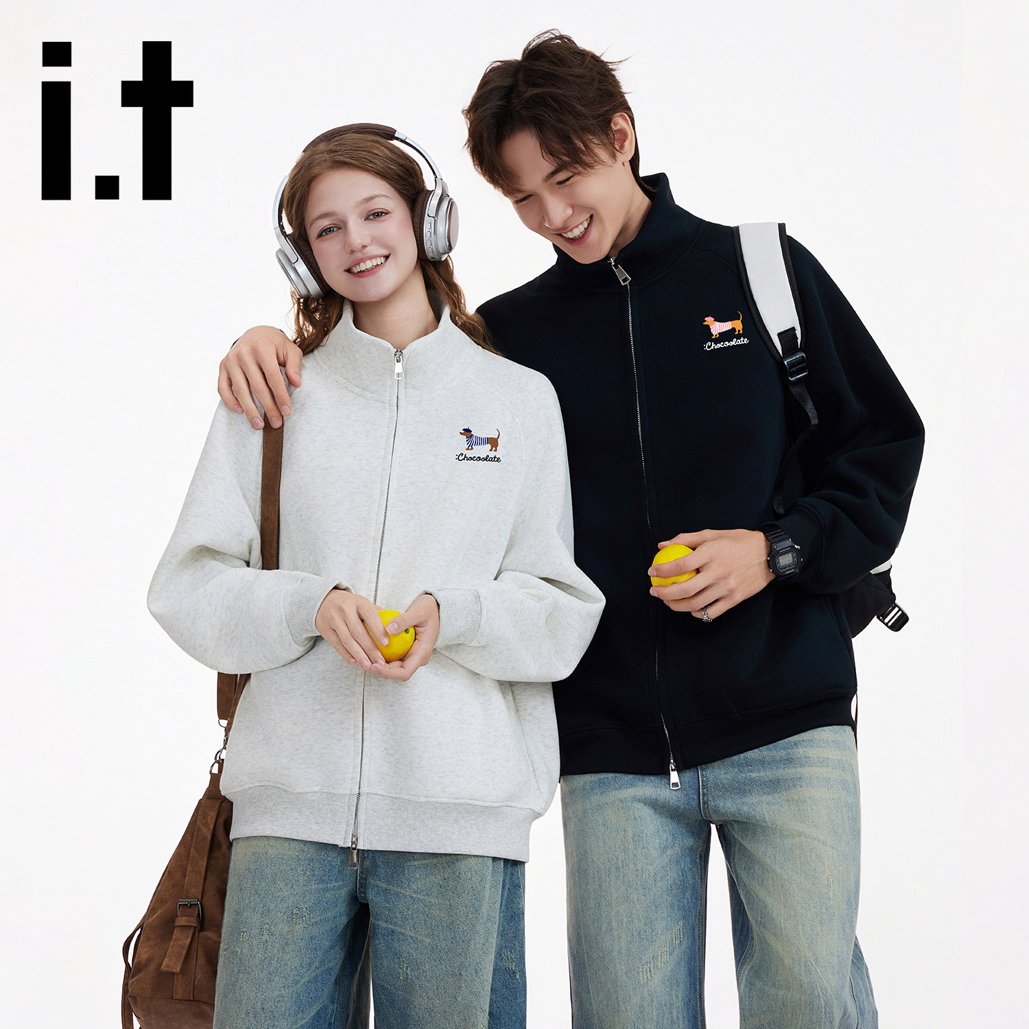 it:CHOCOOLATE重磅开衫立领卫衣女2026新款宽松休闲情侣外套上衣